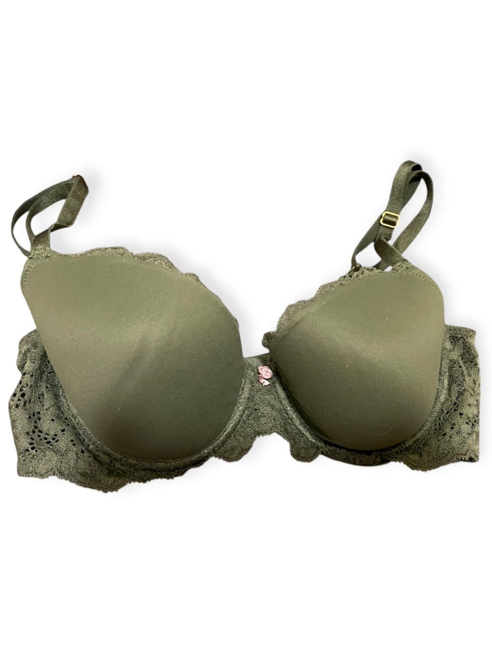 Victoria's Secret Dream Angels Lined Demi Bra Olive Green 32D